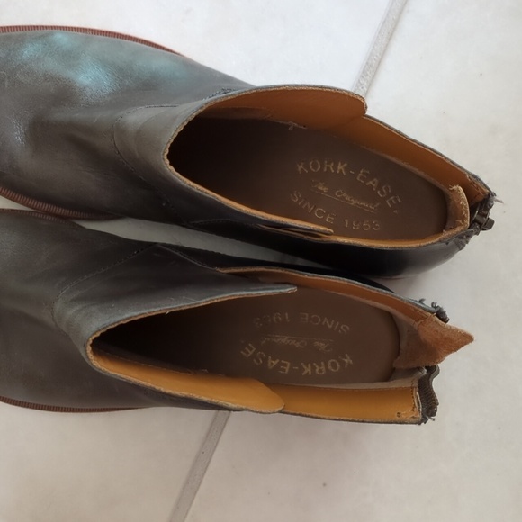 Kork-ease Women's Distressed Leather Ankle Biker Weatern Rider Boots - Gray 8.5 - Picture 5 of 8